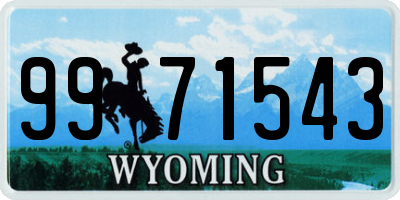 WY license plate 9971543