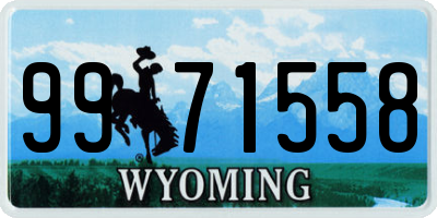 WY license plate 9971558