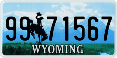 WY license plate 9971567