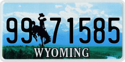 WY license plate 9971585