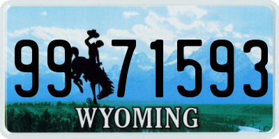 WY license plate 9971593