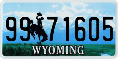 WY license plate 9971605