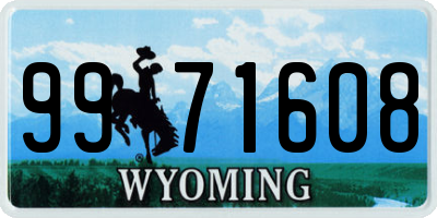 WY license plate 9971608
