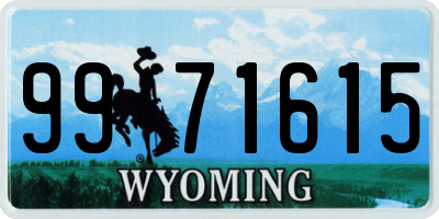 WY license plate 9971615