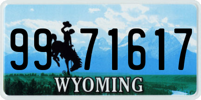 WY license plate 9971617