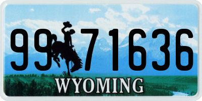 WY license plate 9971636