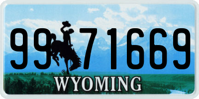 WY license plate 9971669