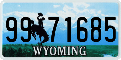 WY license plate 9971685