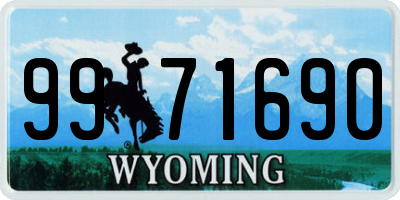WY license plate 9971690
