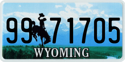WY license plate 9971705
