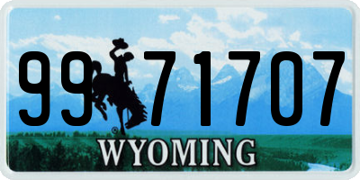 WY license plate 9971707