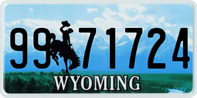WY license plate 9971724