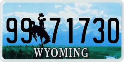 WY license plate 9971730