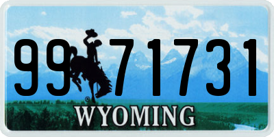 WY license plate 9971731