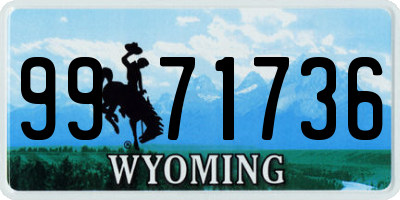 WY license plate 9971736