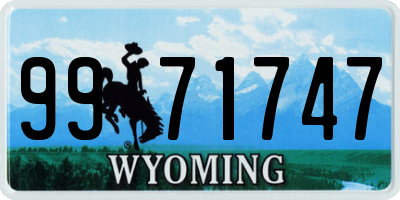 WY license plate 9971747