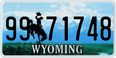 WY license plate 9971748