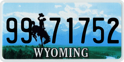 WY license plate 9971752