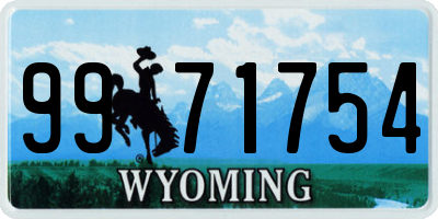 WY license plate 9971754