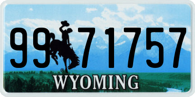 WY license plate 9971757