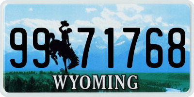 WY license plate 9971768