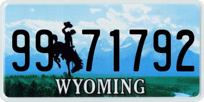 WY license plate 9971792