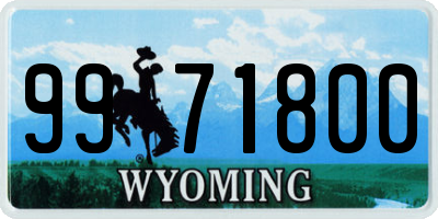 WY license plate 9971800