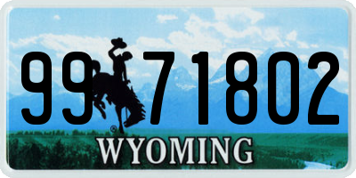 WY license plate 9971802