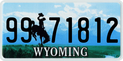 WY license plate 9971812