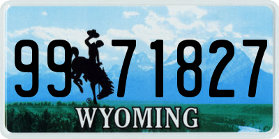 WY license plate 9971827