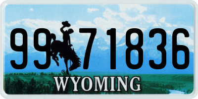 WY license plate 9971836