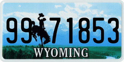 WY license plate 9971853