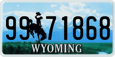 WY license plate 9971868