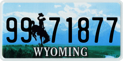 WY license plate 9971877