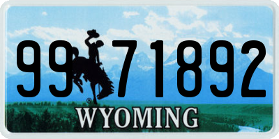 WY license plate 9971892