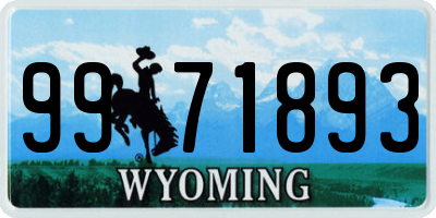 WY license plate 9971893