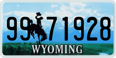 WY license plate 9971928