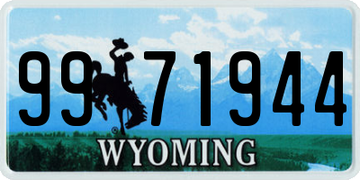 WY license plate 9971944