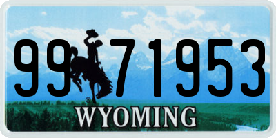 WY license plate 9971953