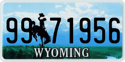 WY license plate 9971956