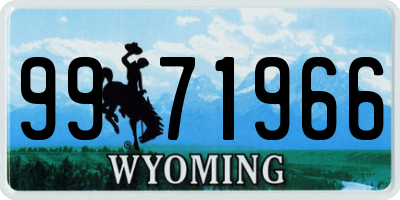 WY license plate 9971966