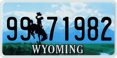 WY license plate 9971982