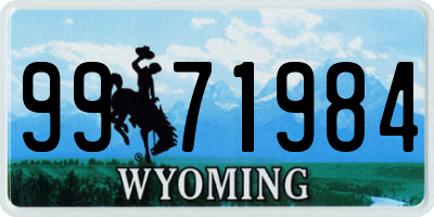 WY license plate 9971984