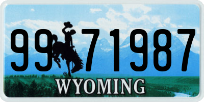 WY license plate 9971987