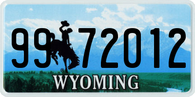 WY license plate 9972012