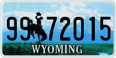 WY license plate 9972015