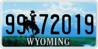 WY license plate 9972019