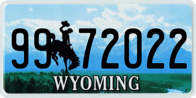 WY license plate 9972022