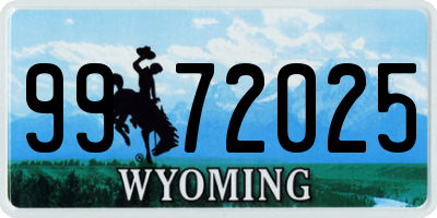 WY license plate 9972025