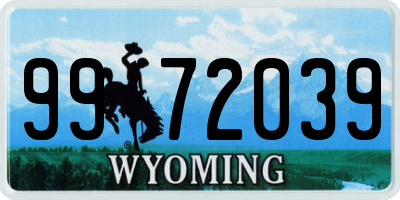 WY license plate 9972039